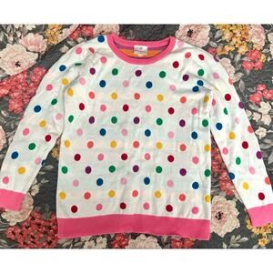 Hanna Andersson Color Cozy Rainbow Polka Dot Knit Sweater size 12
